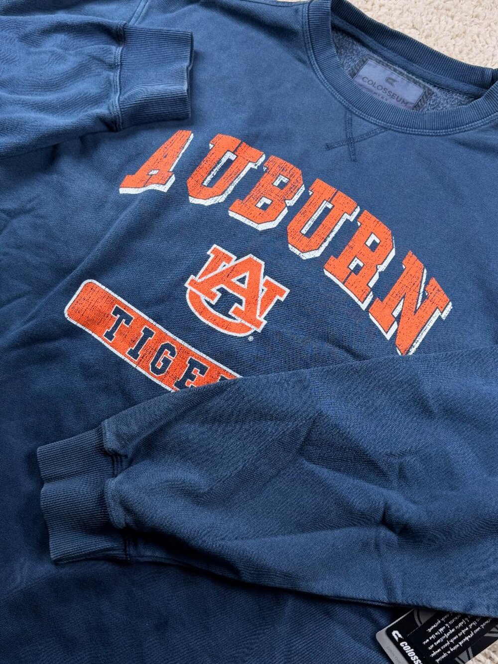 Colosseum Auburn Tigers Navy Crewneck Sweatshirt Men's Large NWT NCAA Pullover